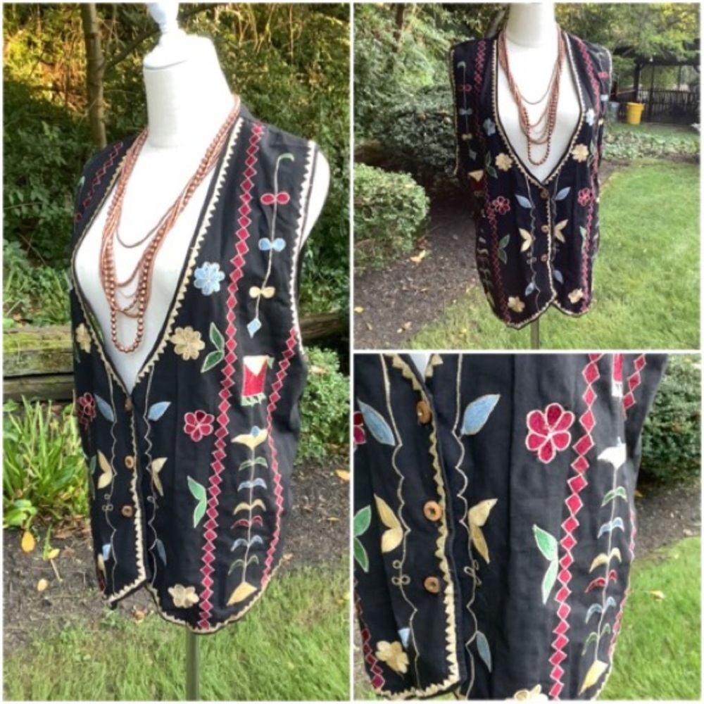 Embroidered vintage vest